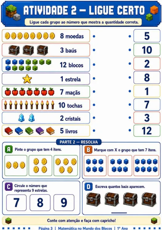Amostra de atividade do 1º ano